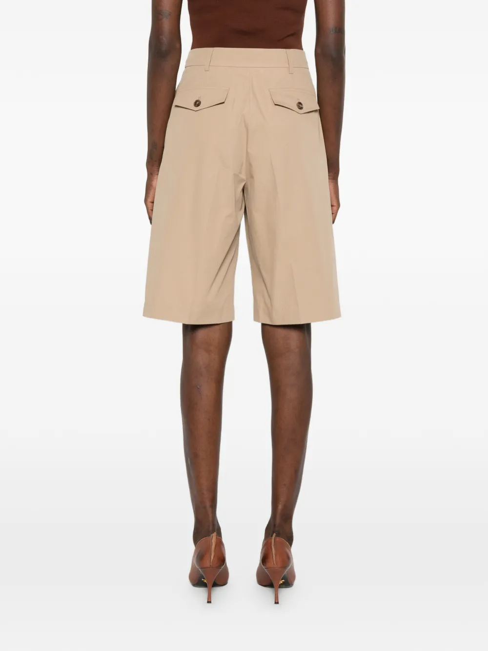Yves Salomon Geplooide shorts Beige