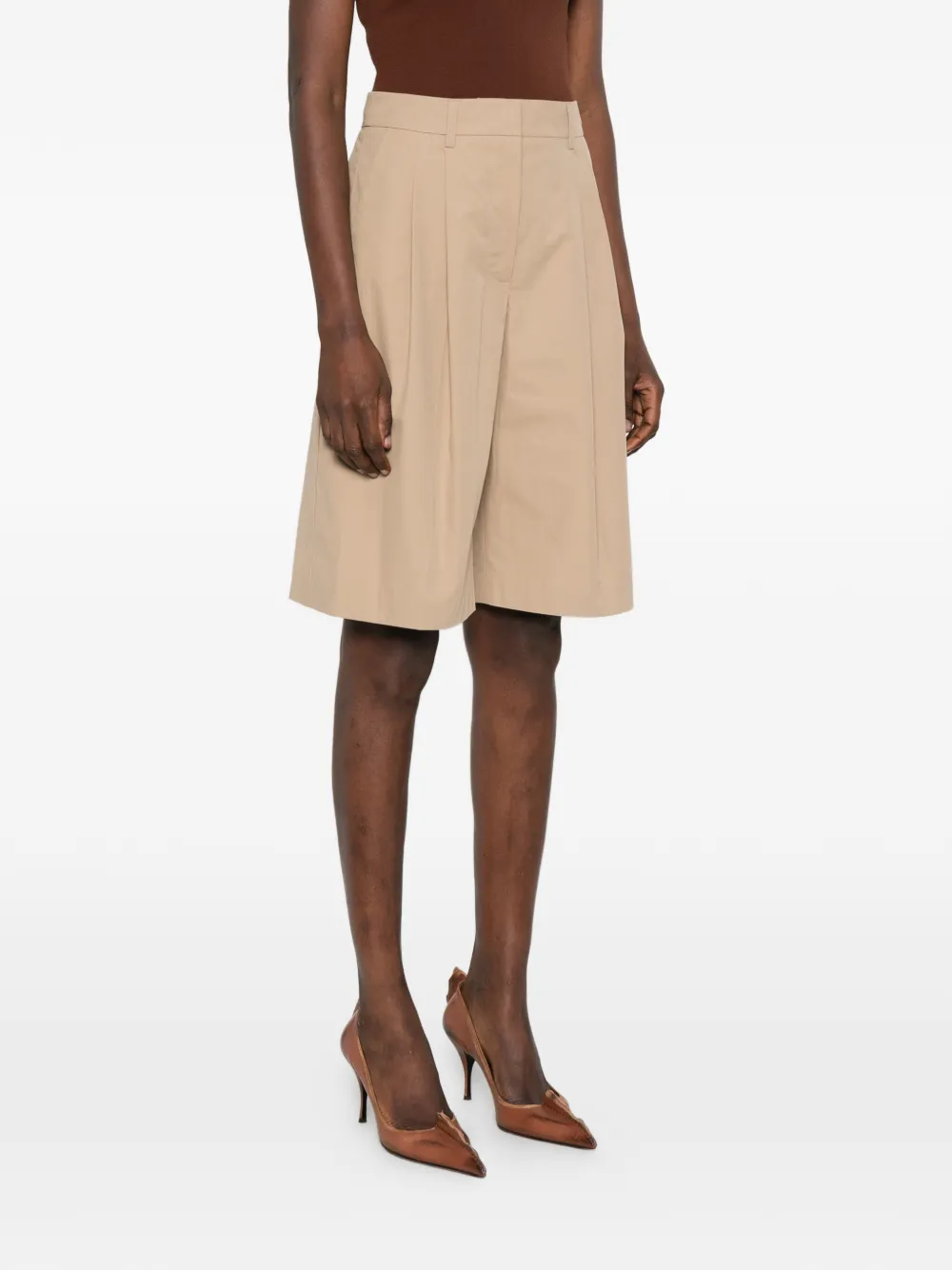  Yves Salomon Pleated Shorts - Neutrals 