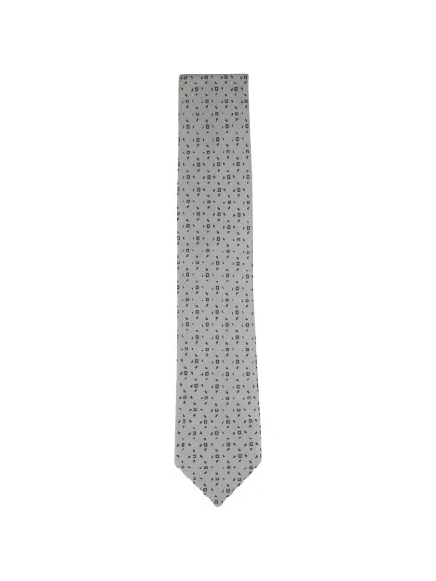 Brioni print flannel silk necktie