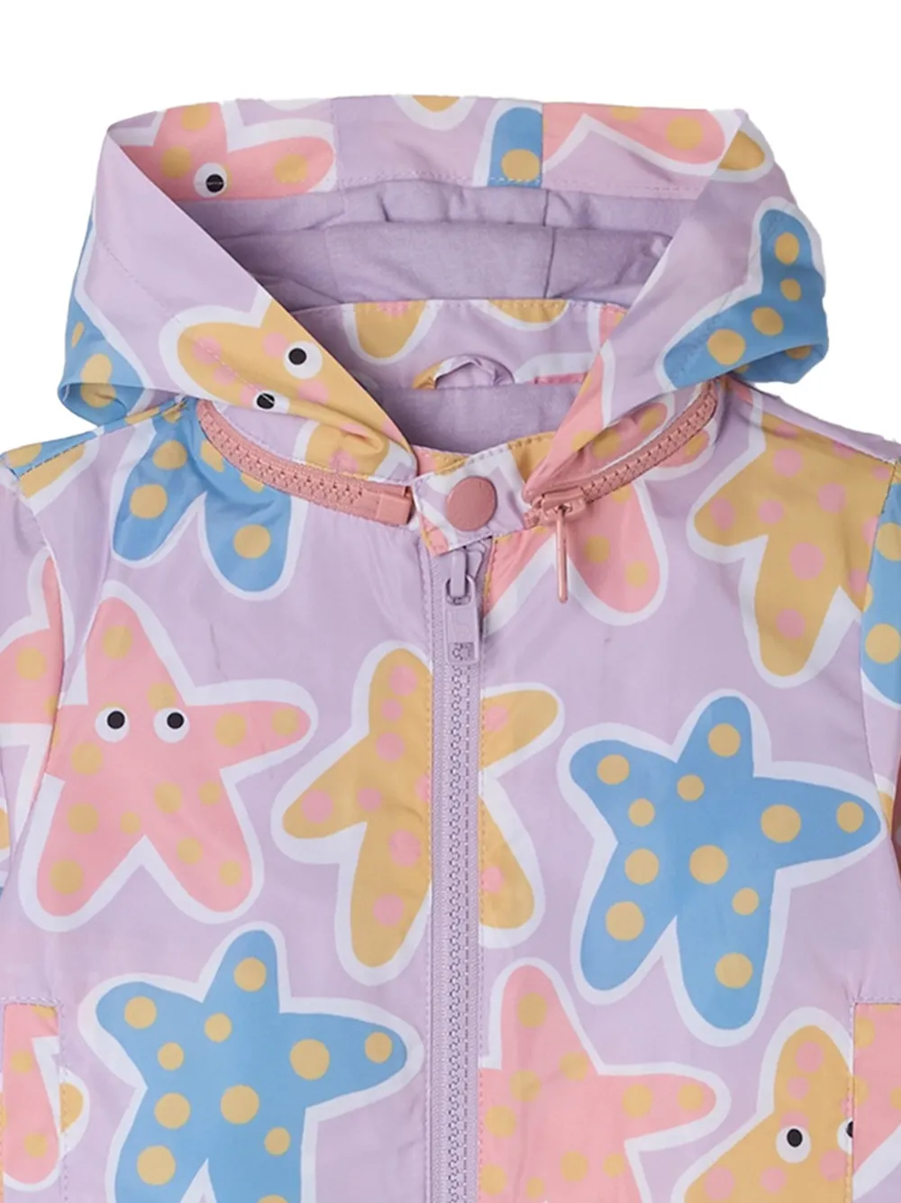 Stella McCartney Kids Jack met capuchon en zeesterprint Paars