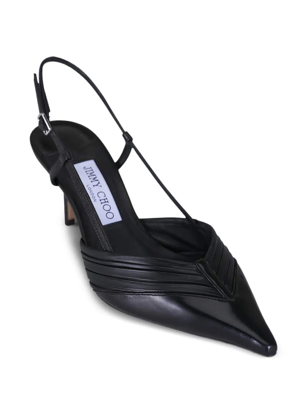 Jimmy Choo Afia slingback pumps met ruches Zwart