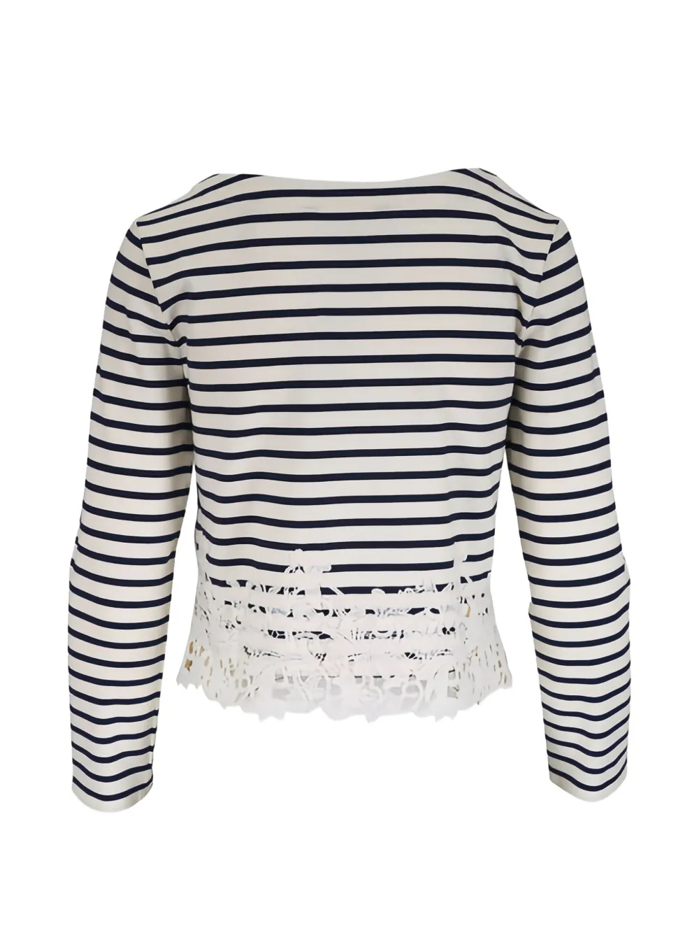  Veronica Beard Striped Lace Blouse - White 