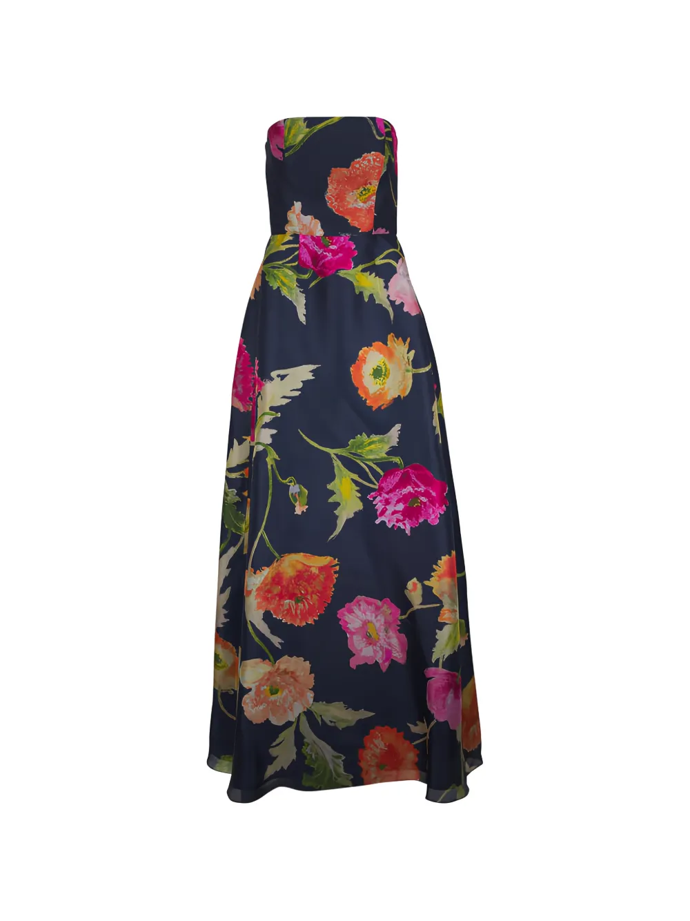 Carolina Herrera Schulterfreies Maxikleid aus Seide - Blau