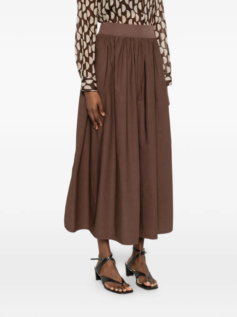  Rosso 35 Elasticated Midi Skirt - Brown 