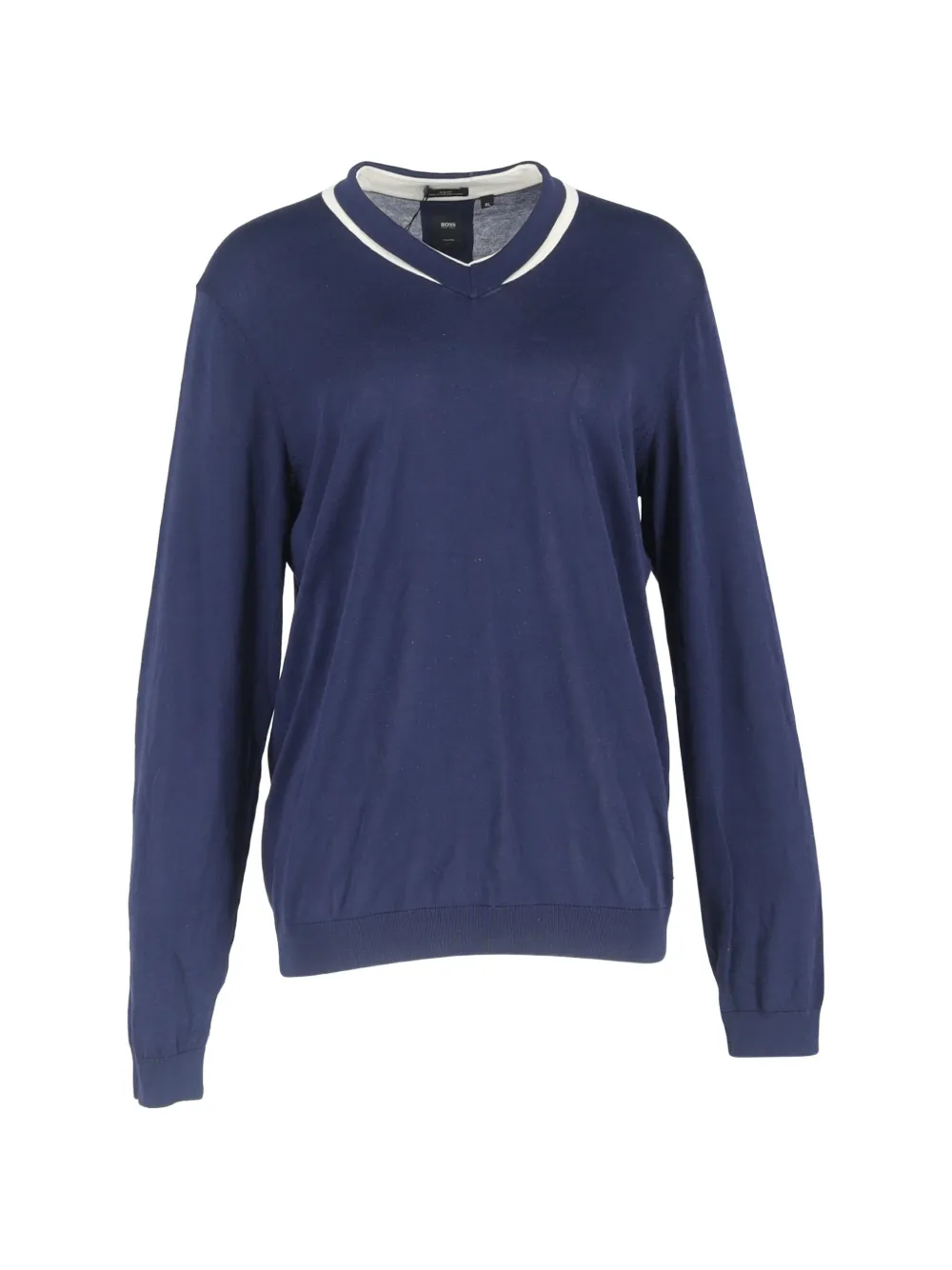 BOSS V-neck cotton top - Blu