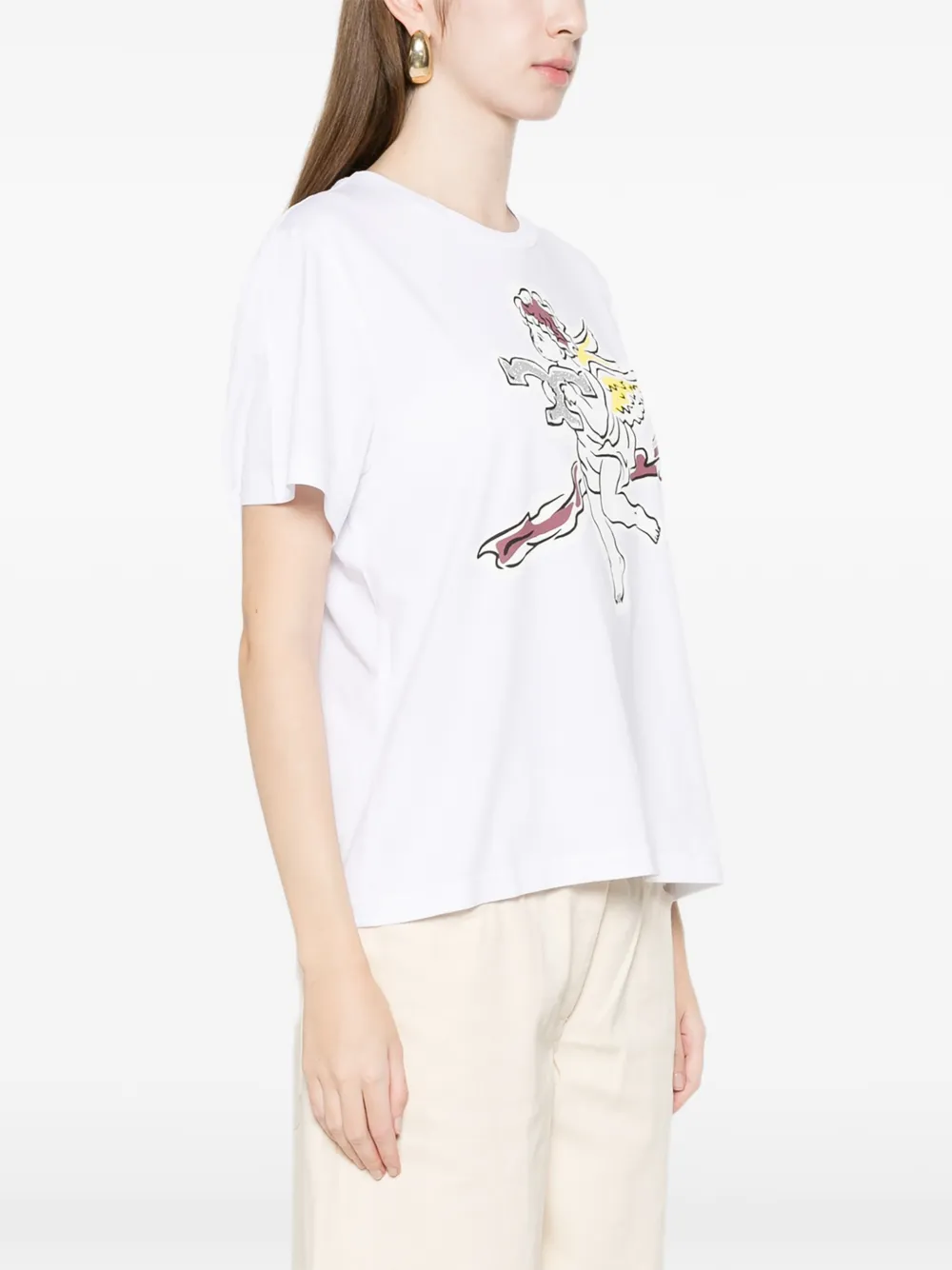 Tory Burch MM Cupido T-shirt met print Wit