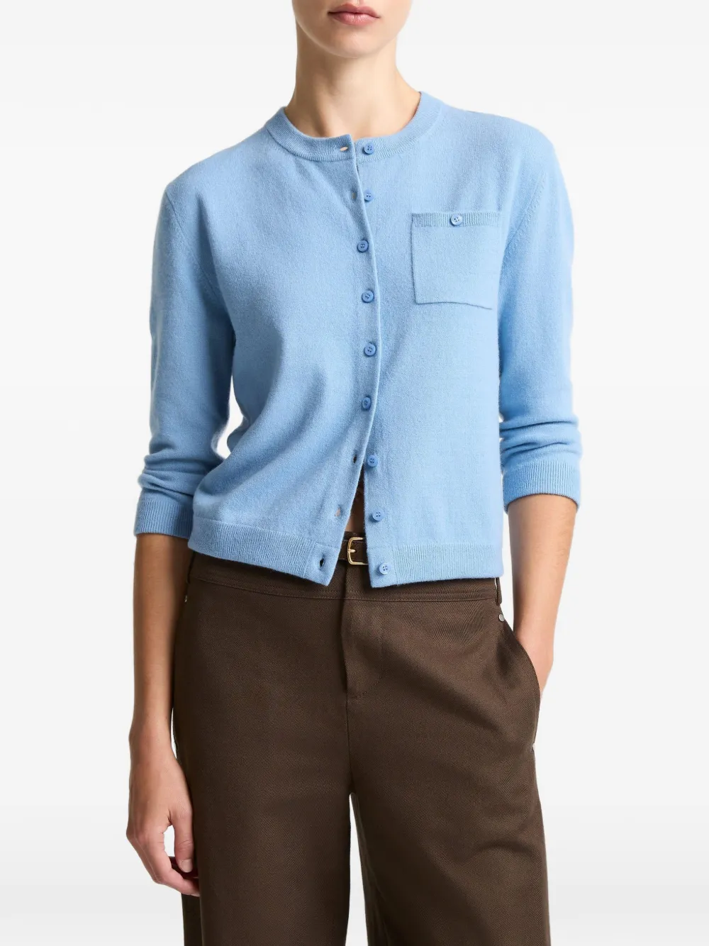 Vince chest-pocket cardigan - Blu