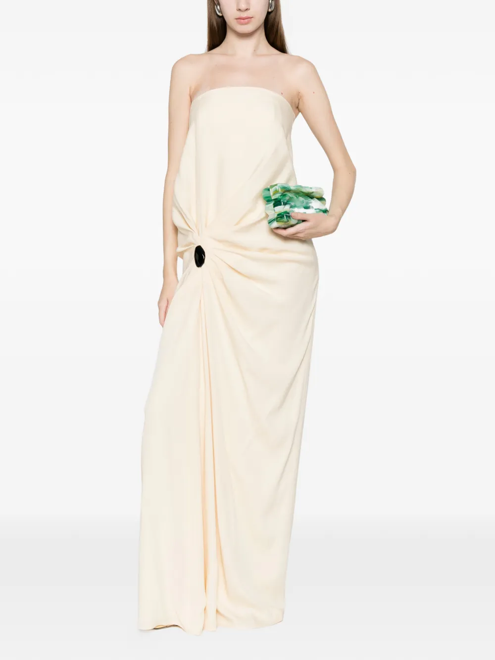 Raquel Diniz Diana gedrapeerde maxi-jurk Beige