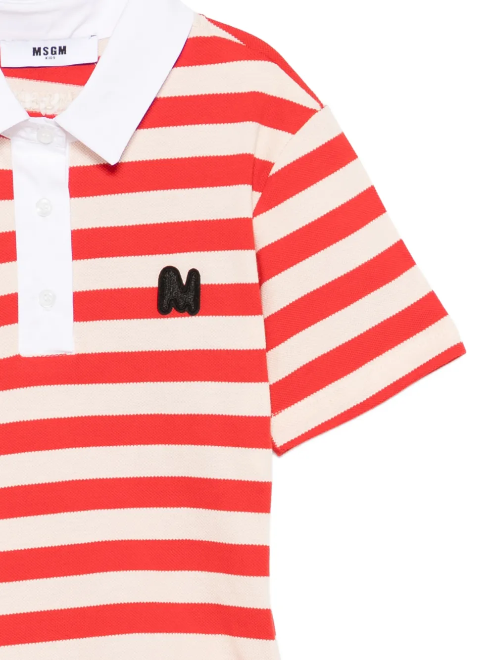 MSGM Kids Gestreepte jurk Rood