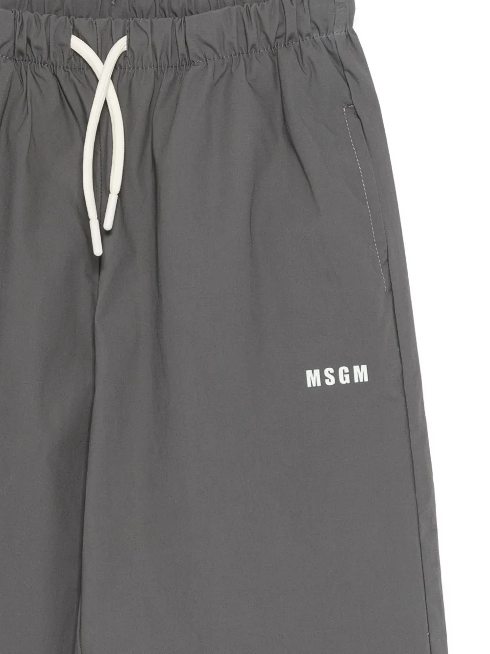  Msgm Kids Drawstring-fastening Trousers - Grey 