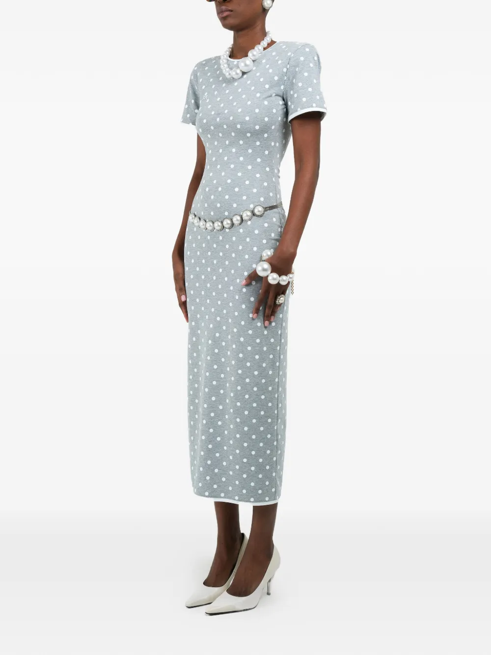 Polka-Dot Midi Dress
