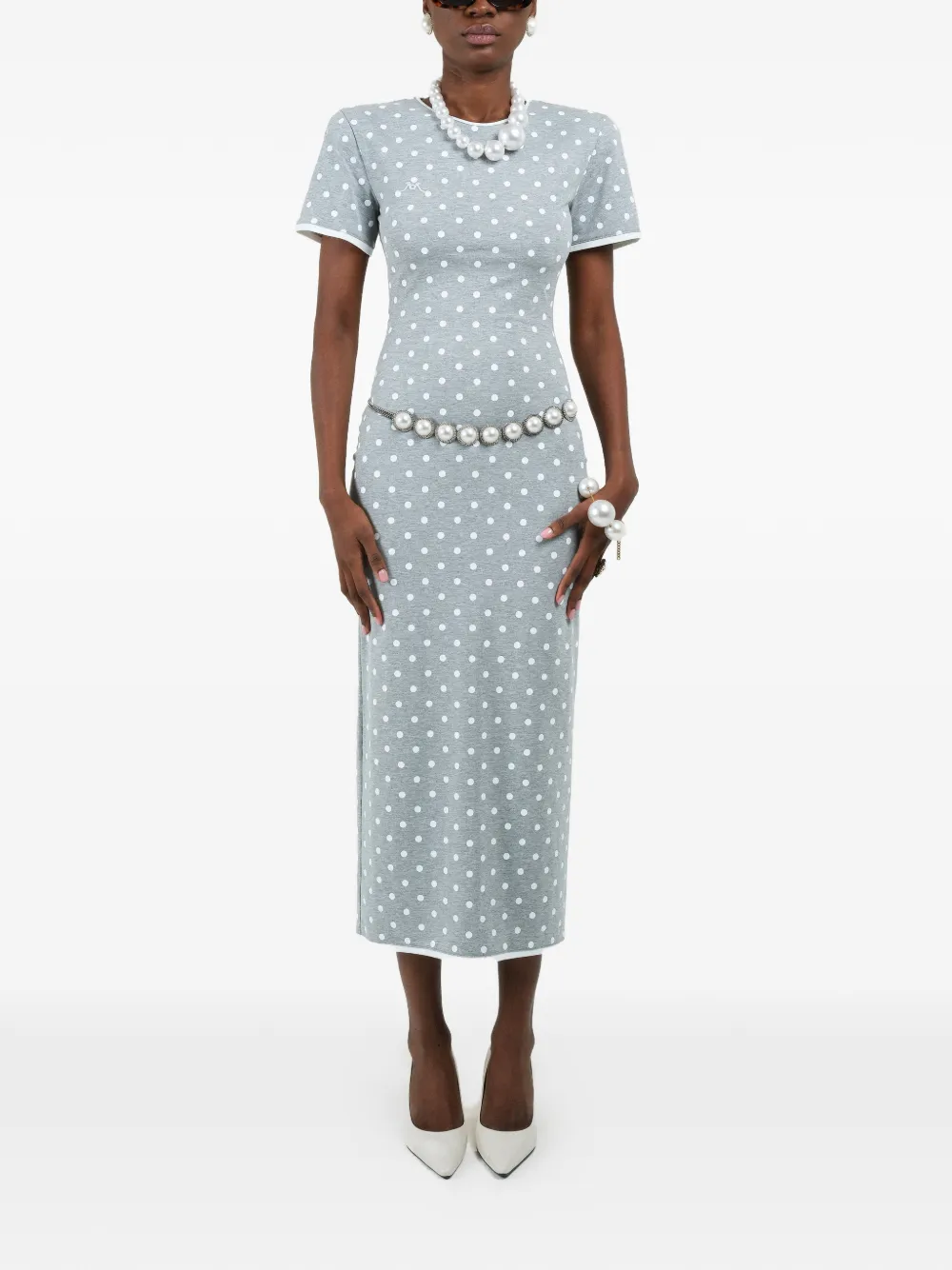 Polka-Dot Midi Dress