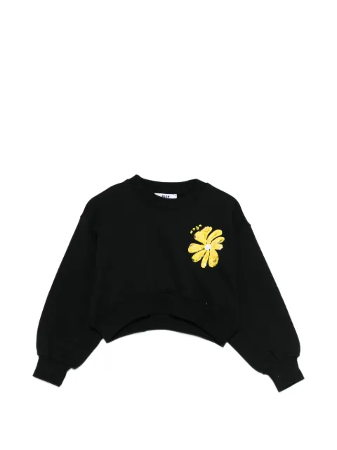 MSGM Kids sudadera con motivo floral de lentejuelas