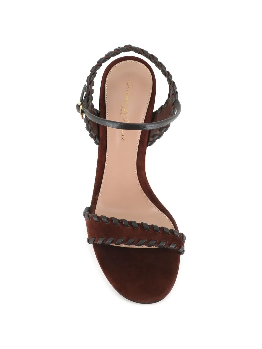 Gianvito Rossi whipstitched suede sandals Bruin