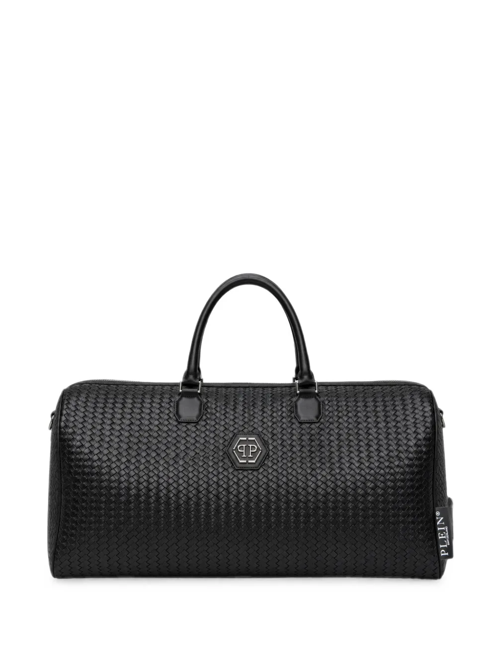 Philipp Plein weaved-leather weekend bag - Nero