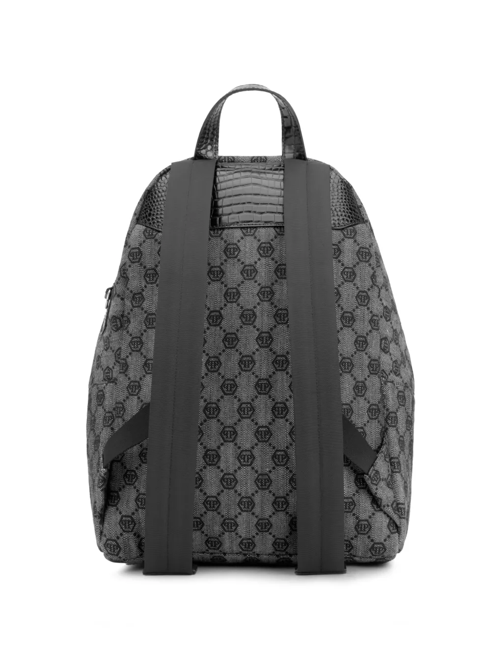 Philipp Plein Denim rugzak met monogram-jacquard Grijs