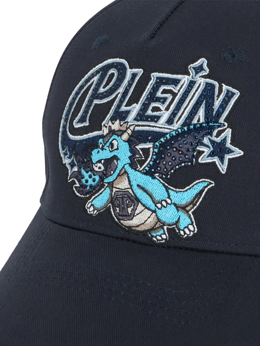 Philipp Plein Honkbalpet verfraaid met patch Blauw
