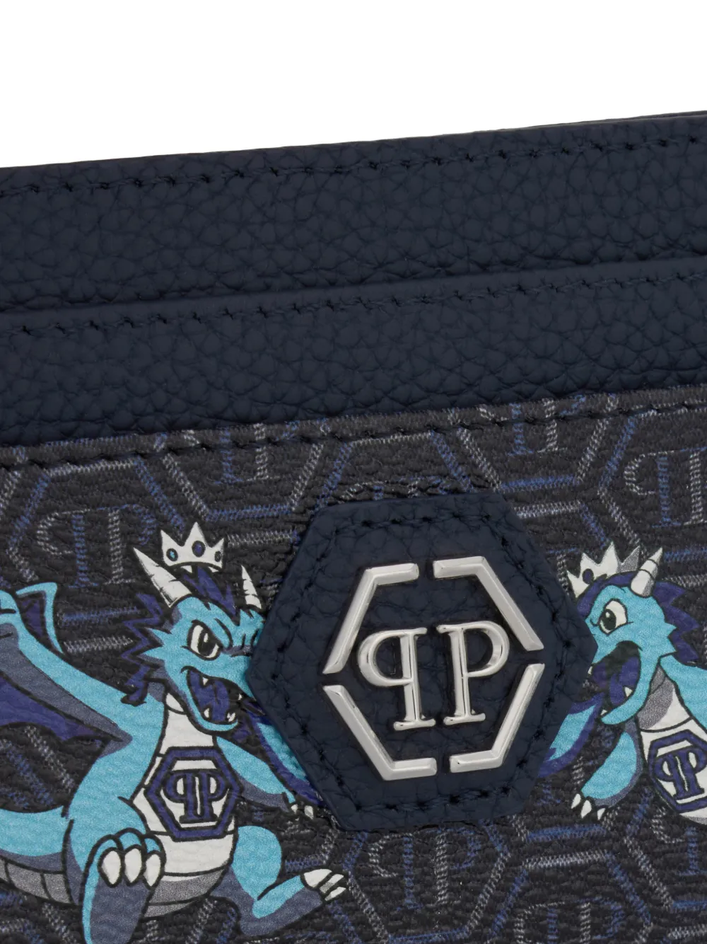 Philipp Plein Dragons pasjeshouder met monogram Blauw