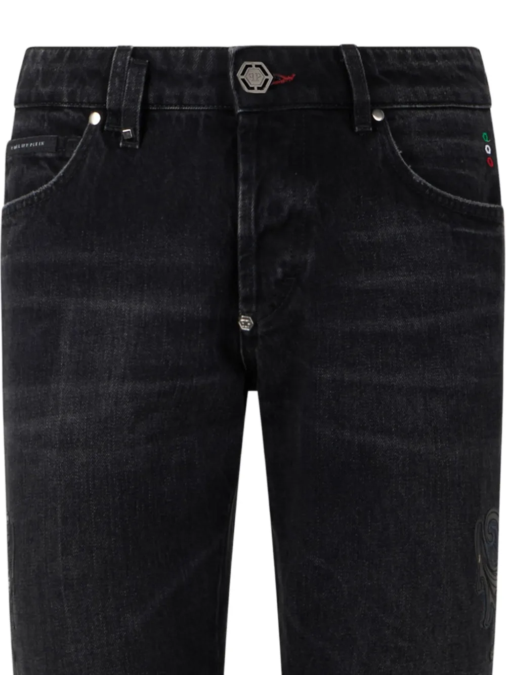 Philipp Plein Super straight jeans Zwart