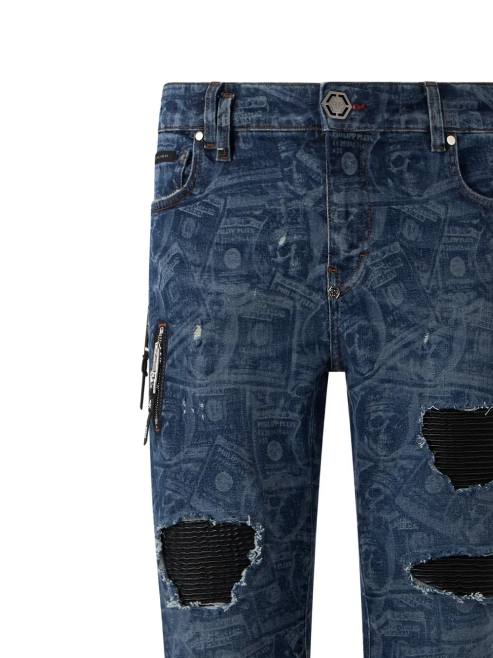 Philipp Plein Rockstar Plein Dollar jeans Blauw