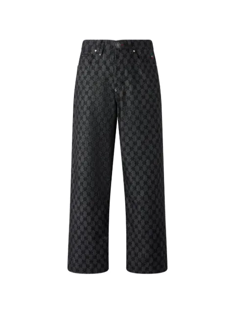 Philipp Plein monogram-print wide-leg jeans