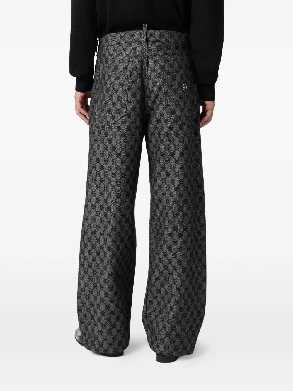 Philipp Plein Jeans met monogramprint Grijs
