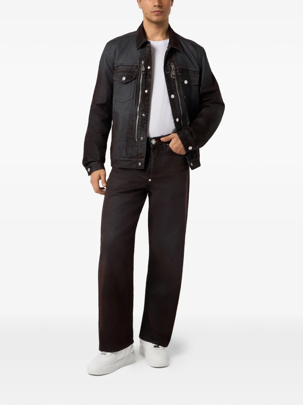 Philipp Plein Jeans met gelaagd effect Bruin