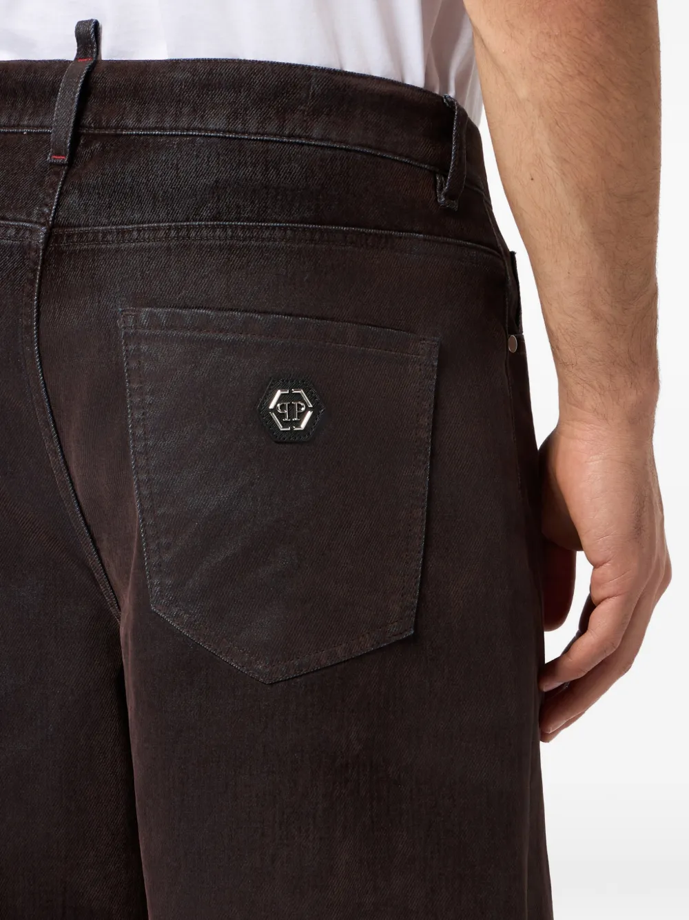Philipp Plein Jeans met gelaagd effect Bruin