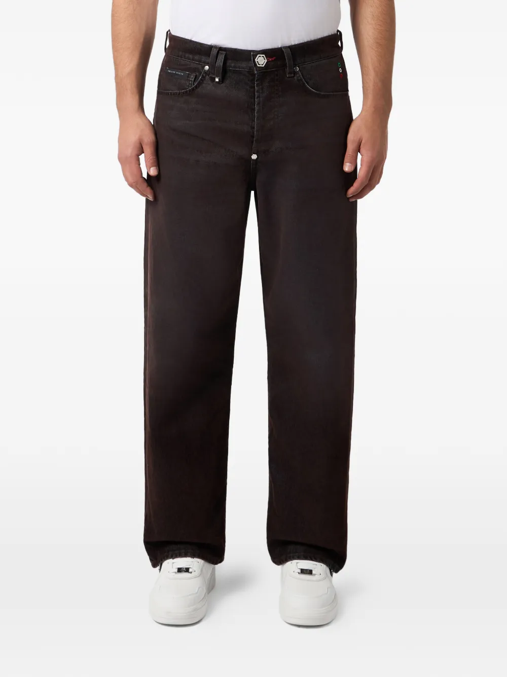 Philipp Plein Jeans met gelaagd effect Bruin