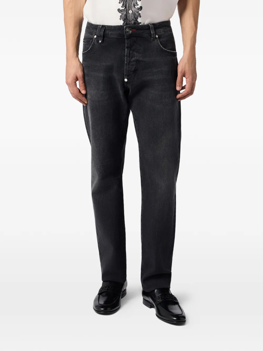 Philipp Plein Jeans met logoplakkaat Zwart