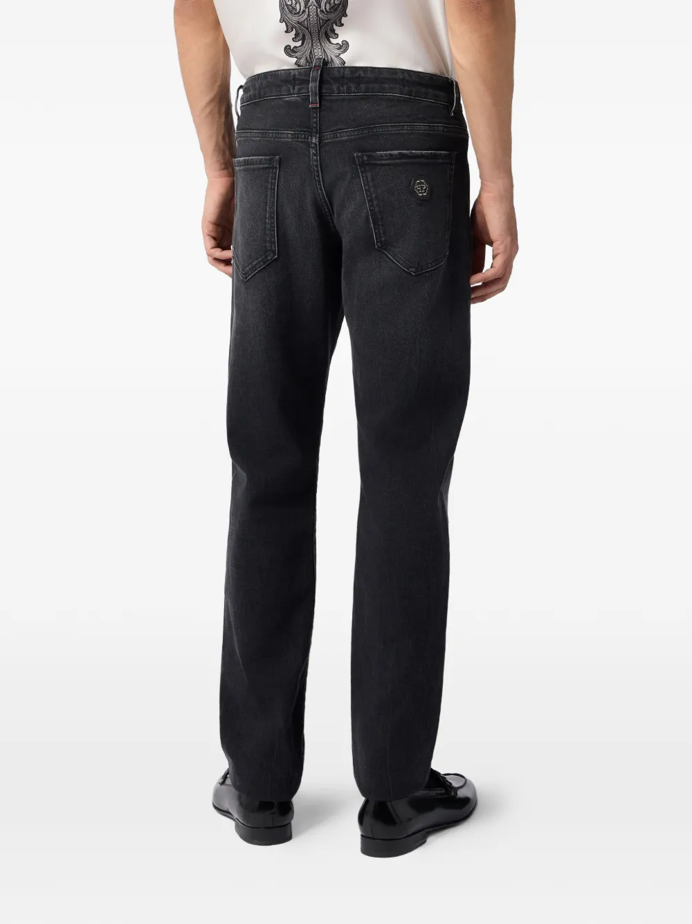 Philipp Plein Jeans met logoplakkaat Zwart