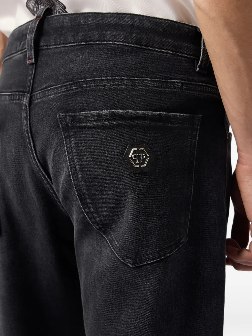 Philipp Plein Jeans met logoplakkaat Zwart