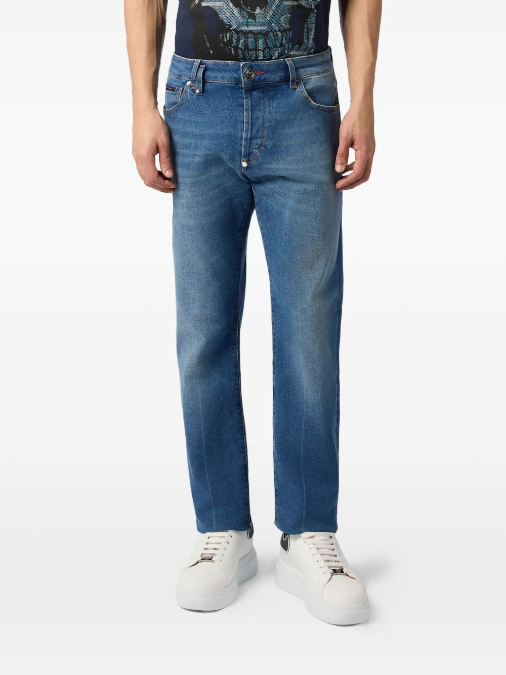 Philipp Plein Straight jeans Blauw