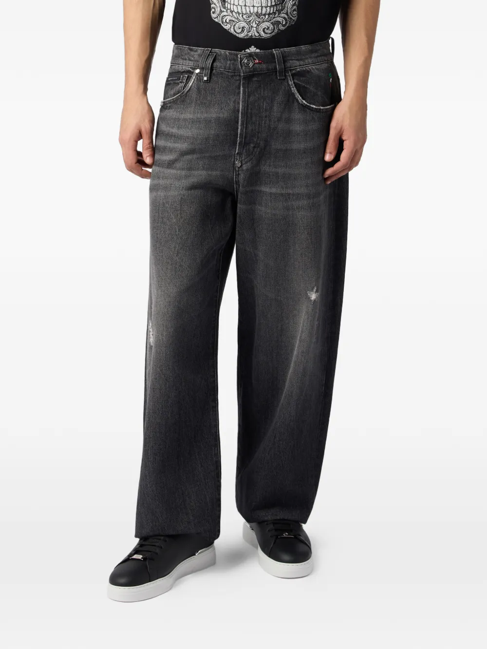 Philipp Plein Ruimvallende jeans Grijs
