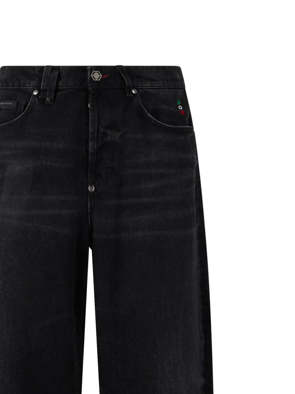 Philipp Plein Ruimvallende jeans met wijde pijpen Zwart