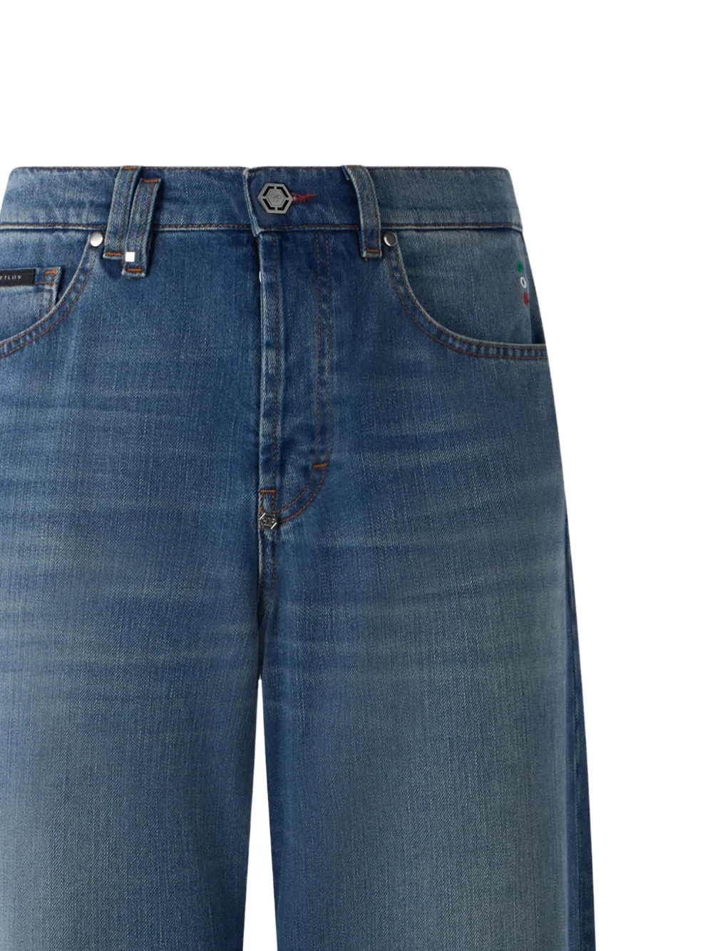 Philipp Plein Jeans met wijde pijpen en vervaagd effect Blauw