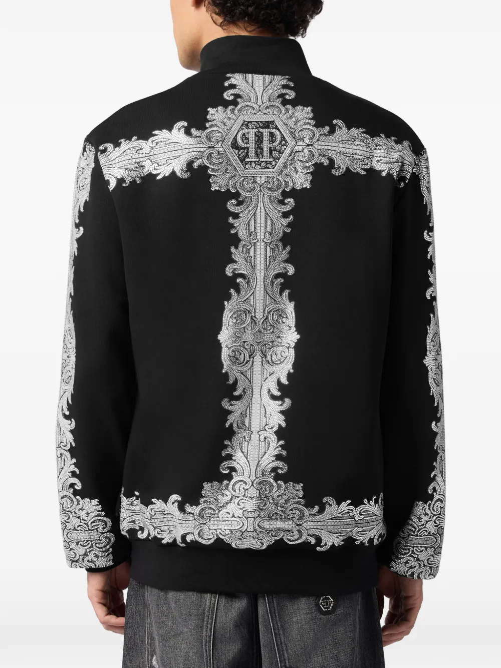 Philipp Plein Trainingsjack met barokprint Zwart