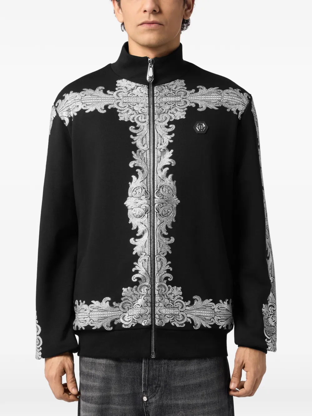 Philipp Plein Trainingsjack met barokprint Zwart