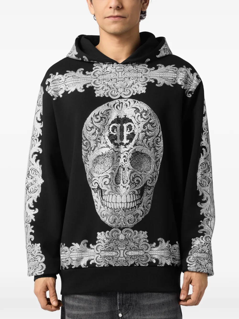 Philipp Plein Hoodie met doodskop Zwart