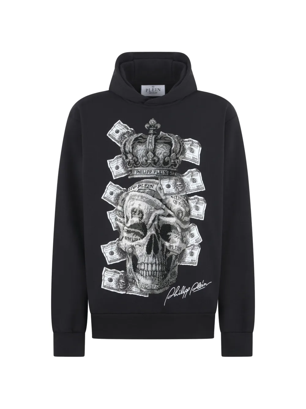 Philipp Plein Felpa con stampa e strass - Blu