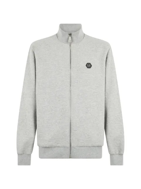 Philipp Plein sweatshirt med monogram og lynlås