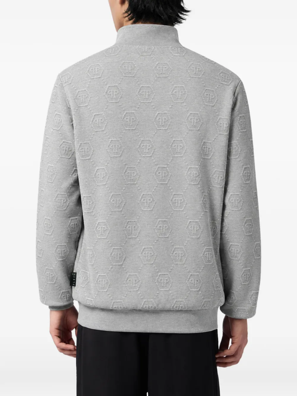 Philipp Plein Sweater met monogram ritssluiting Grijs