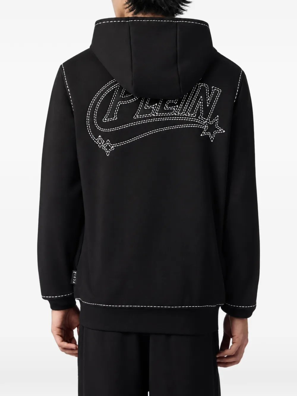 Philipp Plein Hoodie met logoplakkaat en stiksel Zwart