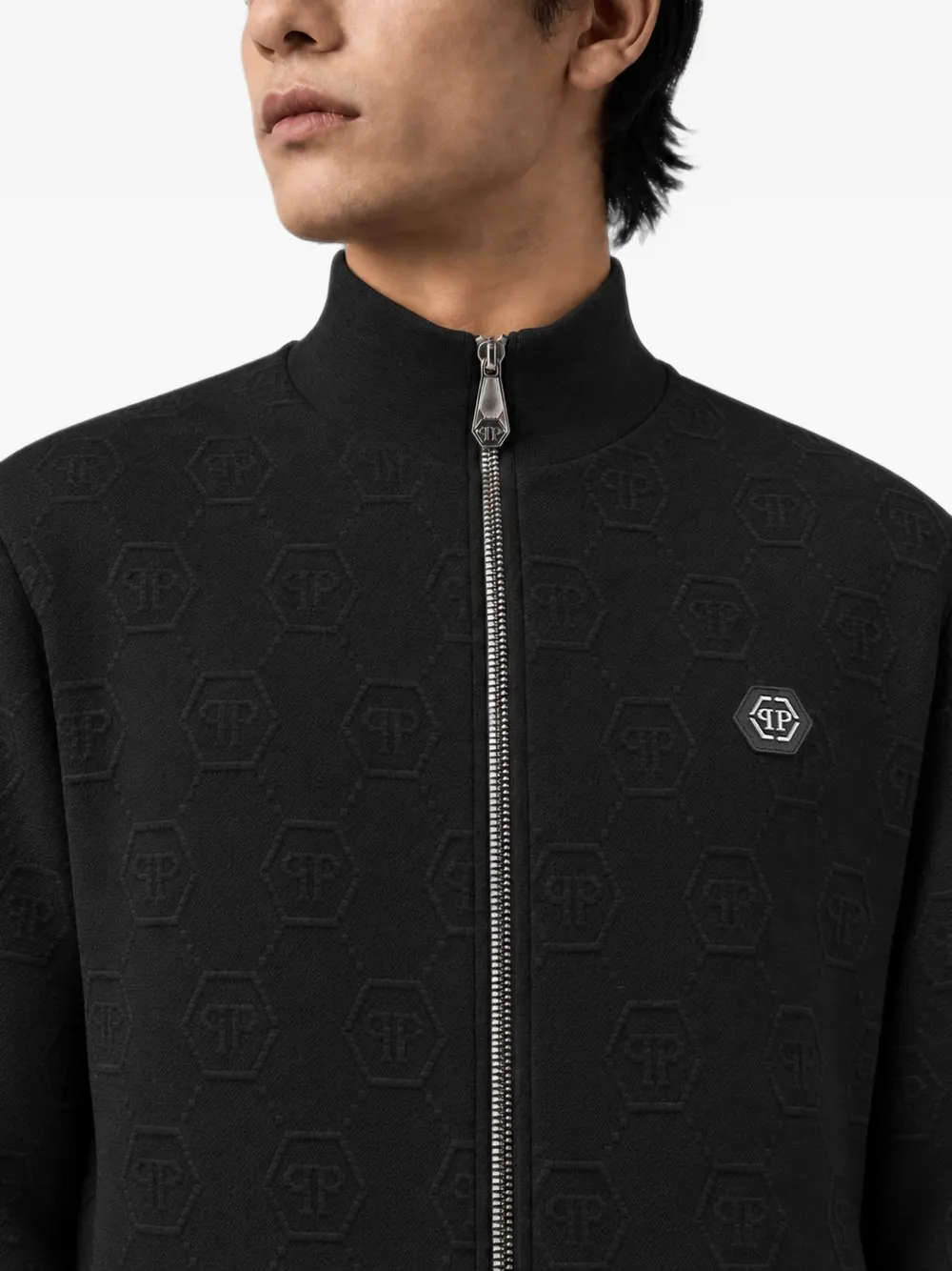 Philipp Plein Trainingsjack met monogram-jacquard Zwart