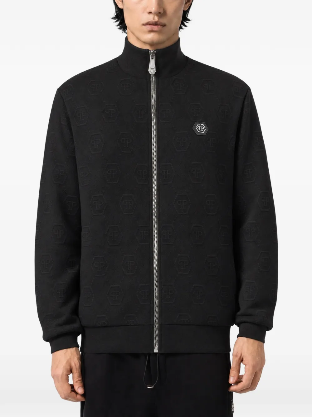 Philipp Plein Trainingsjack met monogram-jacquard Zwart