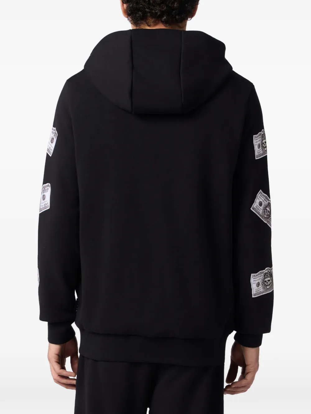Philipp Plein Dollar hoodie verfraaid met kristallen Zwart