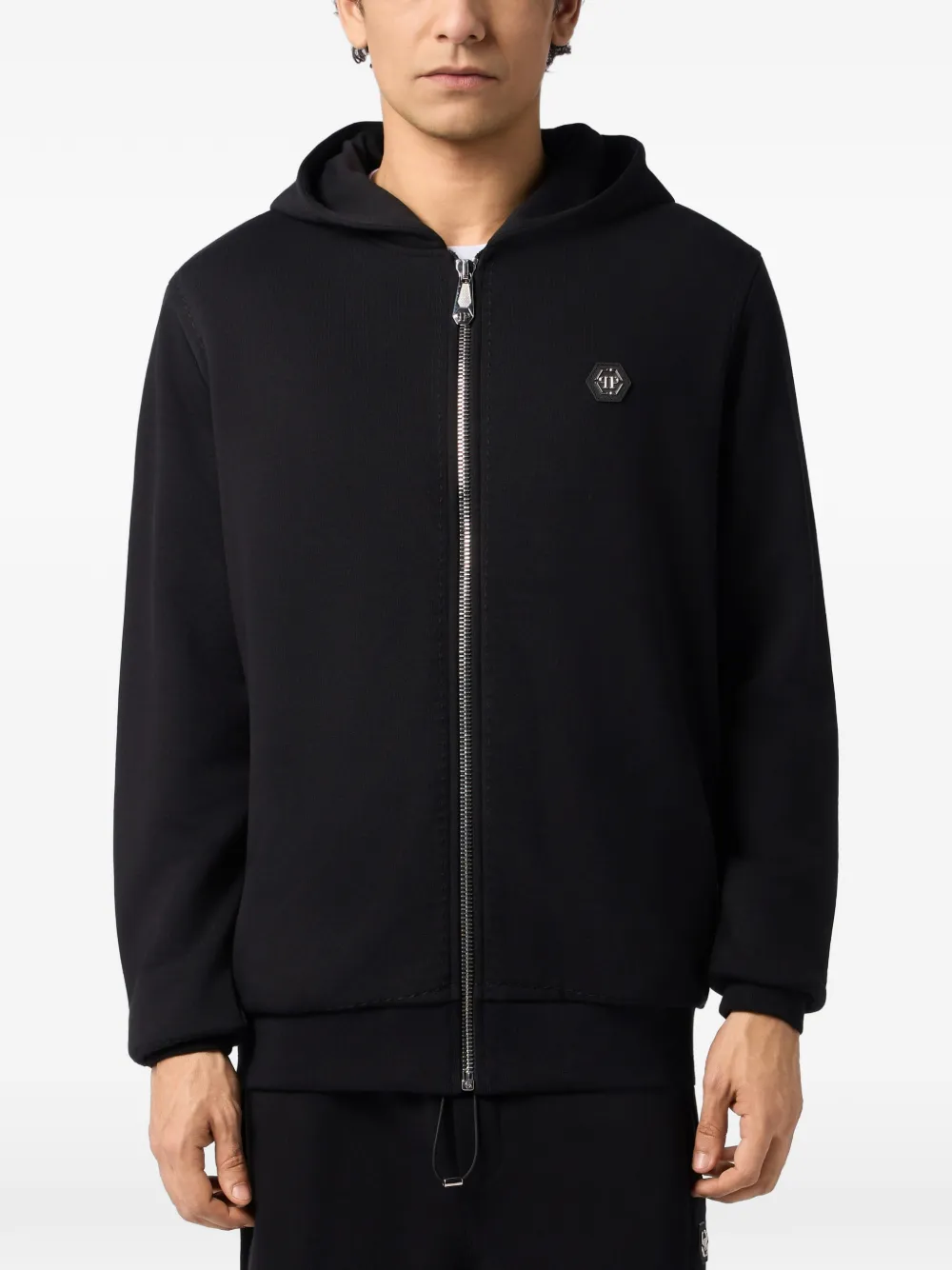 Philipp Plein Hoodie met logoplakkaat Zwart