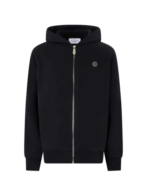 Philipp Plein logo-plaque zip-up hoodie