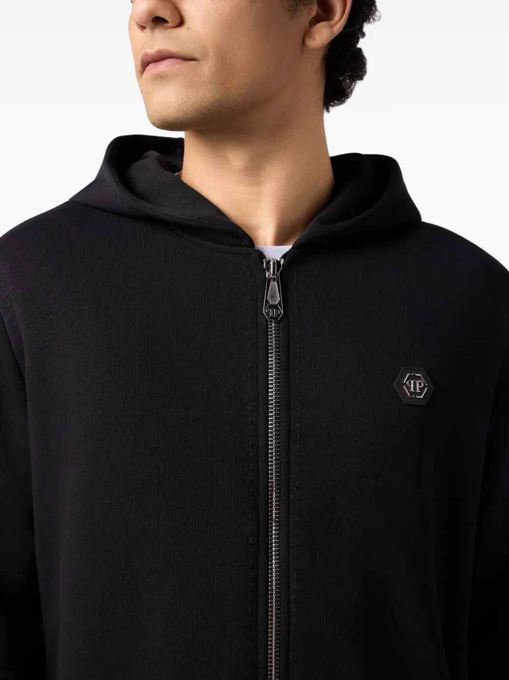 Philipp Plein Hoodie met logoplakkaat Zwart