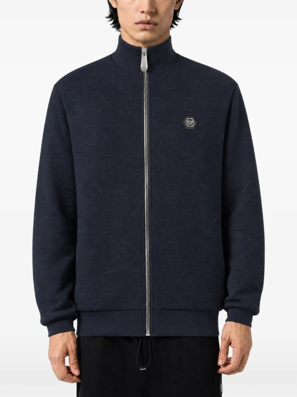 Philipp Plein Jack met monogram jacquard Blauw